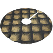 アールデコ、黒金ゴールドパターン。 ブラッシュドポリエステルツリースカート (アングル)