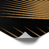 アールデコ、黒金ゴールドパターン。 ポスター (角)