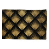 アールデコ、黒金ゴールドパターン。 枕カバー (裏面)