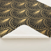 アールデコ、黒金ゴールド、シームレスなパターン。 シェルパブランケット (3/4)