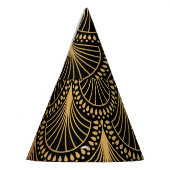 アールデコ、黒金ゴールド、シームレスなパターン。 パーティーハット (左)
