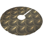 アールデコ、黒金ゴールド、シームレスなパターン。 ブラッシュドポリエステルツリースカート (アングル)