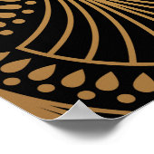 アールデコ、黒金ゴールド、シームレスなパターン。 ポスター (角)