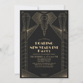 アールデコ 1920年代 ガツビー エレファント ニューイヤーズイブ 招待状 (正面)