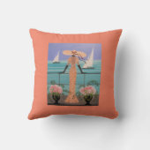 アールデコ、BOATの枕女性 クッション (裏面)