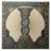 アールデコ DNA 生物学 医療 ビンテージ タイル (正面)