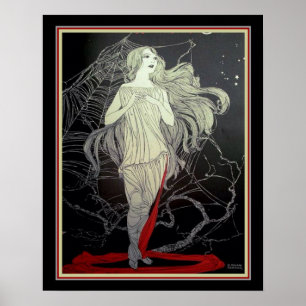 アールデコ「Girl & The Spider Web」 16 x 20 ポスター