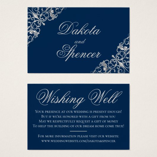 アールデコ | Silver Navy Blue Wishing Well (正面&裏面)