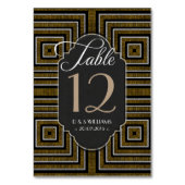アールデコBronze金ゴールド結婚のテーブル番号カード テーブルナンバー (裏面)