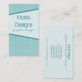 アールデコFab名刺、ティール（緑がかった色） 名刺 (正面/裏面)