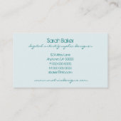 アールデコFab名刺、ティール（緑がかった色） 名刺 (裏面)