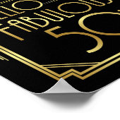 アールデコFABULOUS 50th誕生日標識プリント ポスター (角)