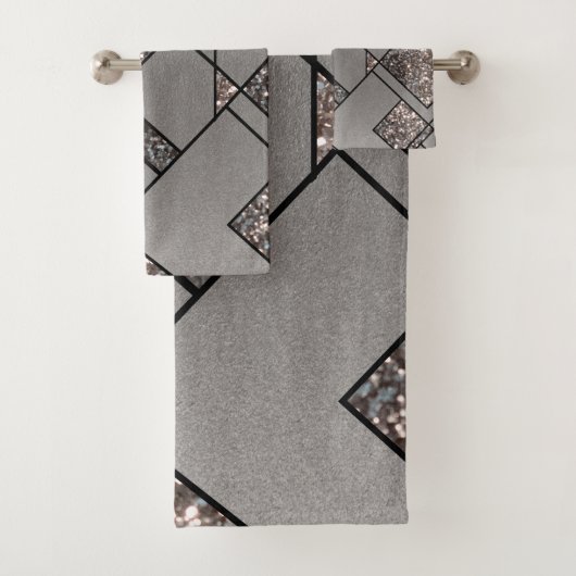 アールデコGeoグリッターGlam #1 (フェイクグリッター) #geo バスタオルセット (インサイチュ)