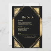 アールデコGlamヴィンテージ詳細カード 招待状 (正面)