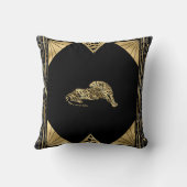 アールデコI (黒/金ゴールド) クッション (裏面)