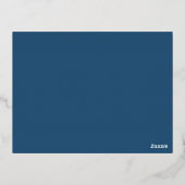 アールデコLotus金ゴールド結婚の詳細エンクロージャカード 箔招待状ポストカード (裏面)