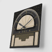 アールデコRadiola (砂、ダークグレー、黒、金ゴールド) スクエア壁時計 (傾斜)