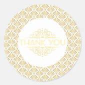 アールデコRoaring 20s金ゴールドお願いギフト ラウンドシール (正面)