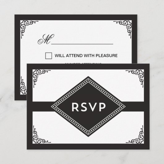 アールデコRSVP 出欠カード (正面/裏面)