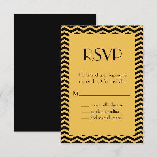 アールデコRSVP 出欠カード (正面/裏面)
