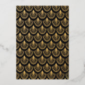 アールデコSweet sixteenバースデーパーティー金ゴールド&ブラック 箔招待状 (裏面)