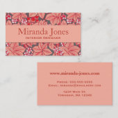 アールヌーボーいちご葉と,コーラルオレンジ 名刺 (正面/裏面)