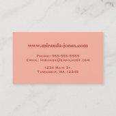 アールヌーボーいちご葉と,コーラルオレンジ 名刺 (裏面)