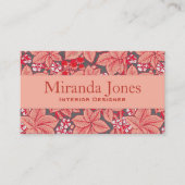 アールヌーボーいちご葉と,コーラルオレンジ 名刺 (正面)