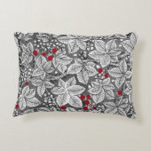 アールヌーボーいちご葉と、シルバーグレイ アクセントクッション (裏面)