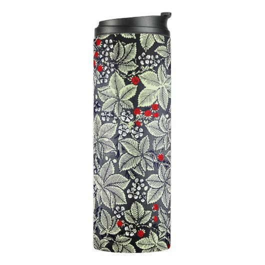 アールヌーボーいちご葉と、シルバーグレイ タンブラー (回転左)