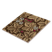 アールヌーボーいちご葉と、ダークブラウン タイル (側面)