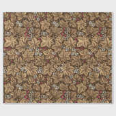 アールヌーボーいちご葉と、ダークブラウン ラッピングペーパー (フラット)