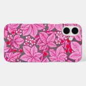 アールヌーボーいちご葉と、ピンクとグレー Case-Mate iPhoneケース (裏面 (横))