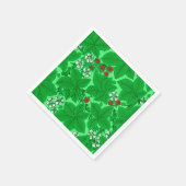 アールヌーボーいちご葉と、ライムグリーン スタンダードカクテルナプキン (角)