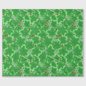 アールヌーボーいちご葉と、ライムグリーン ラッピングペーパー (フラット)