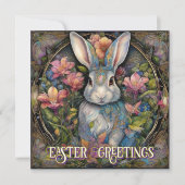アールヌーボーうさぎイースターグリーティング シーズンカード (正面)
