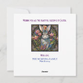 アールヌーボーうさぎイースターグリーティング シーズンカード (裏面)