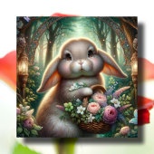 アールヌーボーお洒落ウッドランドイースターバニー シーズンカード