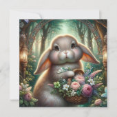 アールヌーボーお洒落ウッドランドイースターバニー シーズンカード (正面)