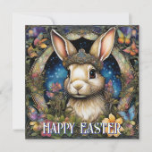 アールヌーボーお洒落バニー・イースター シーズンカード (正面)
