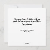 アールヌーボーお洒落ミュージシャンラビットイースター シーズンカード (裏面)