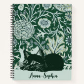 アールヌーボーかわいい猫フローラ名前をカスタムする ノートブック (正面)