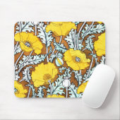 アールヌーボーかわいらしイエローポピー マウスパッド (マウス)