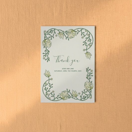 アールヌーボーかわいらしソフトフレ感謝していーム サンキューカード