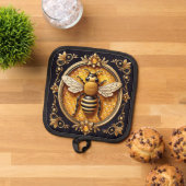 アールヌーボーかわいらしミツバチ 鍋敷き (トップダウン)