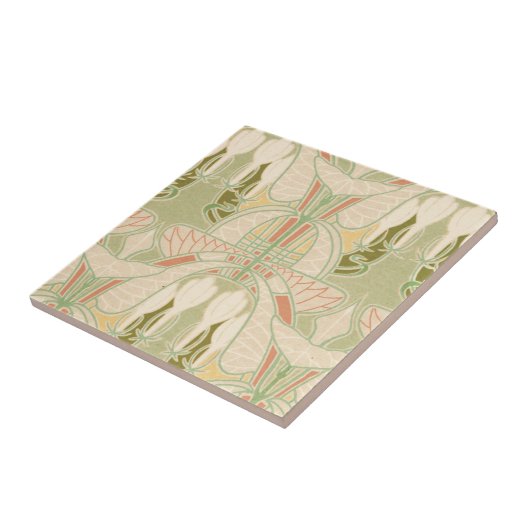 アールヌーボーかわいらし幾何模様フローラ タイル (側面)