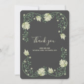 アールヌーボーかわいらし花結婚のサンキューカード サンキューカード (正面)