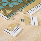 アールヌーボーこうもりとカンパニュラスフローラテキスタイル・アート ジグソーパズル (側面)