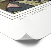 アールヌーボーこうもりとカンパニュラスフローラテキスタイル・アート ポスター (角)