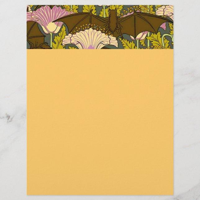 アールヌーボーこうもりとフラワーレターヘッド (正面)